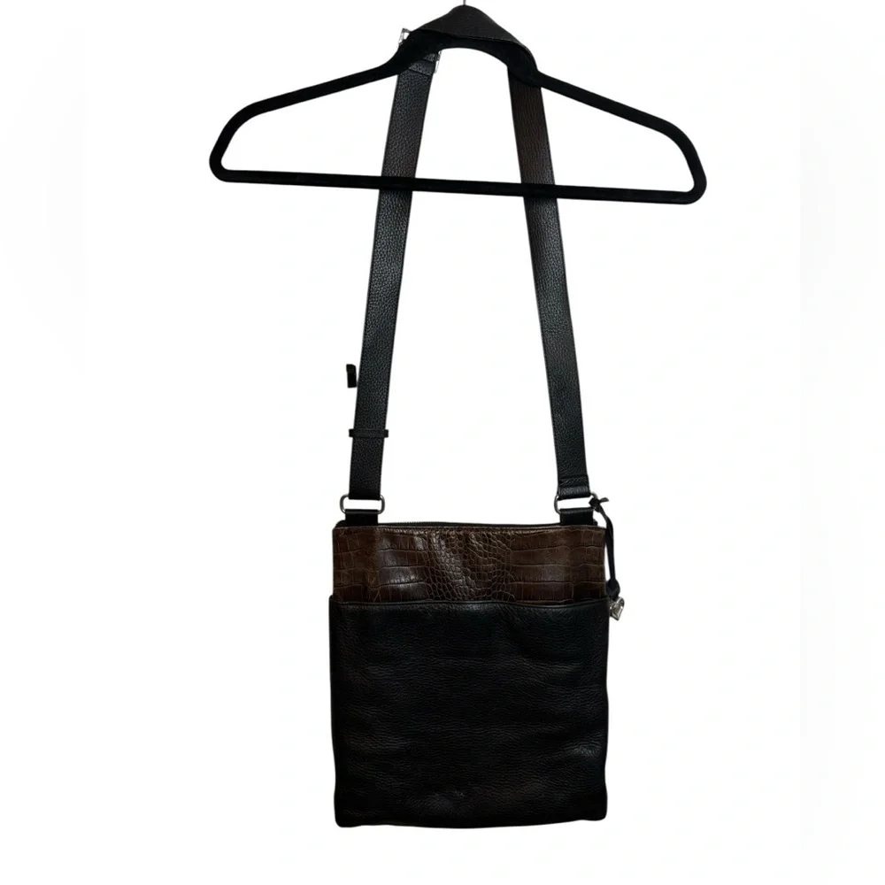 Brighton Two Tone Florabella Leather Crossbody Messenger Bag